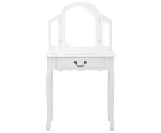 Kosmetinis staliukas, baltas, 65x36x128cm, paulovnija ir MDF
