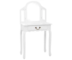Kosmetinis staliukas, baltas, 65x36x128cm, paulovnija ir MDF