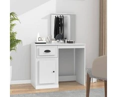 Kosmetinis staliukas, baltas, 90x50x132,5cm, mediena