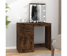 Kosmetinis staliukas su LED, ąžuolo, 90x50x132,5cm, mediena