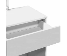 Kosmetinis staliukas su LED, baltos spalvos, 100x40x130cm