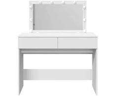 Kosmetinis staliukas su LED, baltos spalvos, 100x40x120cm