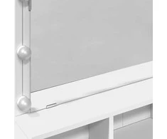 Kosmetinis staliukas su LED, baltos spalvos, 80x41x134,5cm