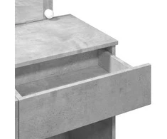 Kosmetinis staliukas su LED, betono pilkas, 100x40x120cm