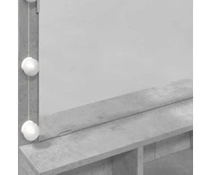 Kosmetinis staliukas su LED, betono pilkas, 80x41x134,5cm