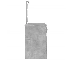 Kosmetinis staliukas su LED, betono pilkas, 130x50x132,5cm