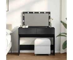 Kosmetinis staliukas su LED, juodos spalvos, 100x40x120cm