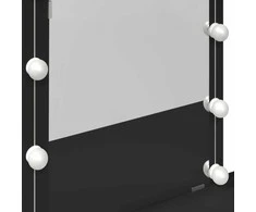 Kosmetinis staliukas su LED, juodos spalvos, 100x40x130cm