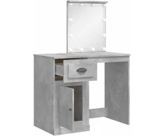 Kosmetinis staliukas su LED lemputėmis, betono, 90x42x132,5cm