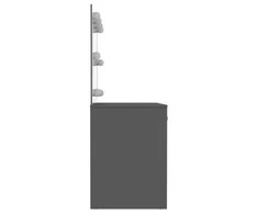 Kosmetinis staliukas su LED, pilkas, 110x55x145cm, MDF