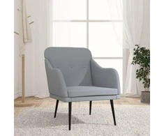 Fotelis Krėslas, šviesiai pilkos spalvos, 63x76x80cm, audinys