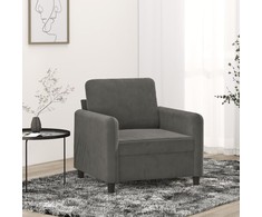 Sofa Krėslas, tamsiai pilkos spalvos, 60cm, aksomas