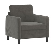 Sofa Krėslas, tamsiai pilkos spalvos, 60cm, aksomas