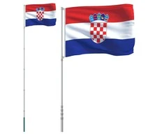 Kroatijos vėliava su stiebu, aliuminis, 5,55m