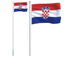 Kroatijos vėliava su stiebu, aliuminis, 6,23m