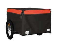 Dviračio priekaba, juodos ir oranžinės spalvos, 45kg, geležis