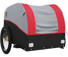 Dviračio priekaba, juodos ir raudonos spalvos, 45kg, geležis