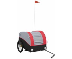Dviračio priekaba, juodos ir raudonos spalvos, 45kg, geležis