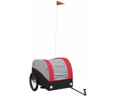 Dviračio priekaba, juodos ir raudonos spalvos, 45kg, geležis