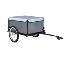 Dviračio priekaba, juodos ir mėlynos spalvos, 65kg