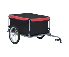 Dviračio priekaba, juodos ir raudonos spalvos, 65kg