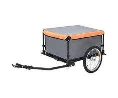 Dviračio priekaba, pilkos ir oranžinės spalvos, 65kg
