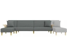 L formos sofa-lova, tamsiai pilka, 279x140x70cm, audinys