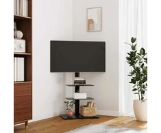 Kampinis TV staliukas, 3 aukštų, juodas, 32-65 colių TV