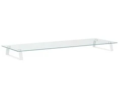 Laikiklis Monitoriaus stovas, baltas, 100x35x8cm, stiklas ir metalas