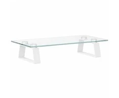 Laikiklis Monitoriaus stovas, baltas, 40x20x8cm, stiklas ir metalas