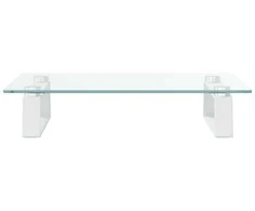 Laikiklis Monitoriaus stovas, baltas, 40x35x8cm, stiklas ir metalas