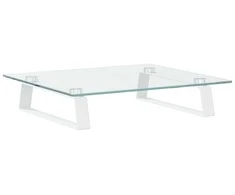 Laikiklis Monitoriaus stovas, baltas, 40x35x8cm, stiklas ir metalas