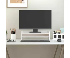 Laikiklis Monitoriaus stovas, baltas, 50x24x16cm, pušies medienos masyvas
