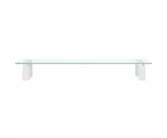 Laikiklis Monitoriaus stovas, baltas, 60x20x8cm, stiklas ir metalas