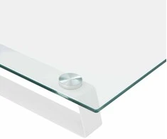 Laikiklis Monitoriaus stovas, baltas, 60x35x8 cm, stiklas ir metalas