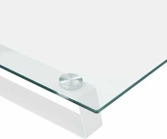 Laikiklis Monitoriaus stovas, baltas, 80x20x8cm, stiklas ir metalas