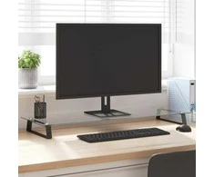 Laikiklis Monitoriaus stovas, juodas, 100x35x8cm, stiklas ir metalas