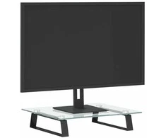 Laikiklis Monitoriaus stovas, juodas, 40x35x8cm, stiklas ir metalas