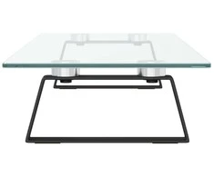 Laikiklis Monitoriaus stovas, juodas, 80x20x8cm, stiklas ir metalas