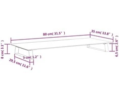 Laikiklis Monitoriaus stovas, juodas, 80x35x8cm, stiklas ir metalas