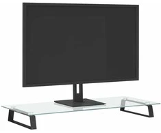 Laikiklis Monitoriaus stovas, juodas, 80x35x8cm, stiklas ir metalas