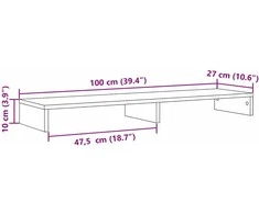 Laikiklis Monitoriaus stovas, medienos, 100x27x10cm, apdirbta mediena