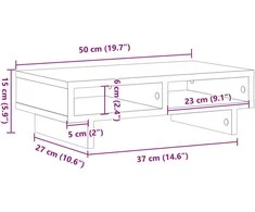 Laikiklis Monitoriaus stovas, sendintos medienos, 50x27x15cm, mediena