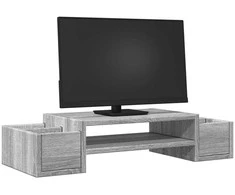 Laikiklis Monitoriaus stovas su lentyna, pilka, 70x27x15cm, mediena