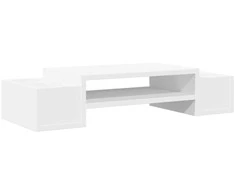 Laikiklis Monitoriaus stovas su lentyna, baltas, 70x27x15cm, mediena