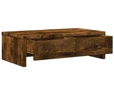 Laikiklis Monitoriaus stovas su stalčiais, dūminis, 50x27x15cm, mediena
