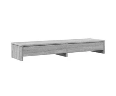 Laikiklis Monitoriaus stovas su stalčiais, pilkas, 100x27x15cm, mediena