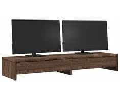 Laikiklis Monitoriaus stovas su stalčiais, rudas, 100x27x15cm, mediena