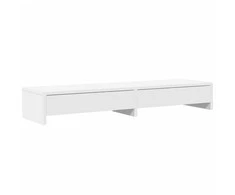 Laikiklis Monitoriaus stovas su stalčiais, baltas, 100x27x15cm, mediena