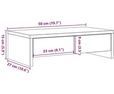 Laikiklis Monitoriaus stovas su stalčiais, ąžuolo, 50x27x15cm, mediena